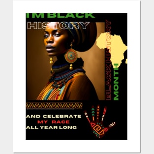 Black history month cute graphic design artwork Posters and Art